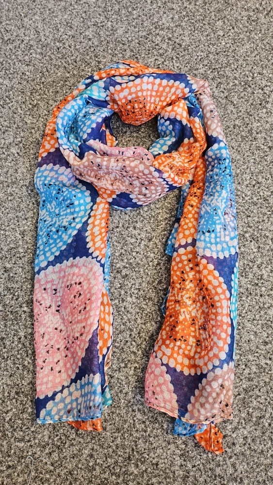 Intrigue Blue and Orange Scarf