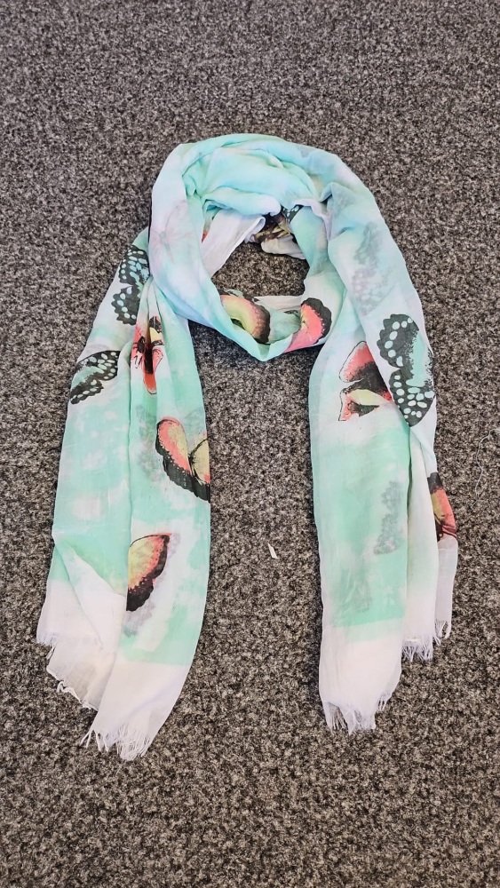 Intrigue Mint Butterfly Scarf