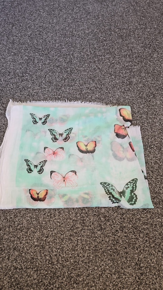Intrigue Mint Butterfly Scarf