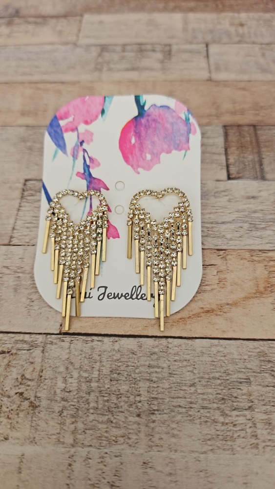 Emi Jewellery - Gold Tone Heart Earrings