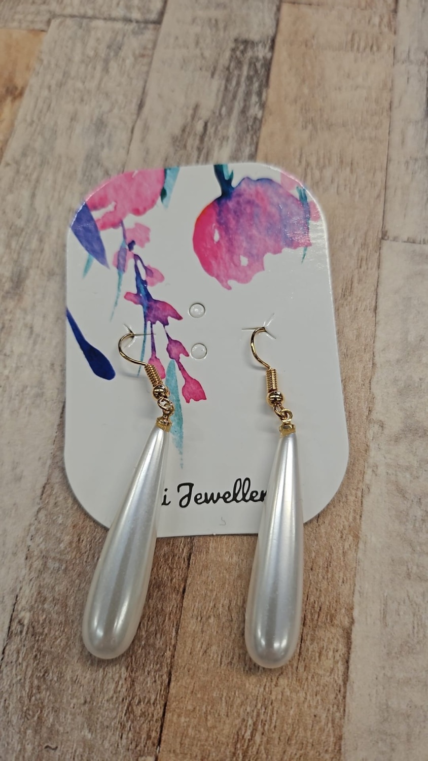 Emi Jewellery - Faux Mother of Pearl Long Drop Earrings