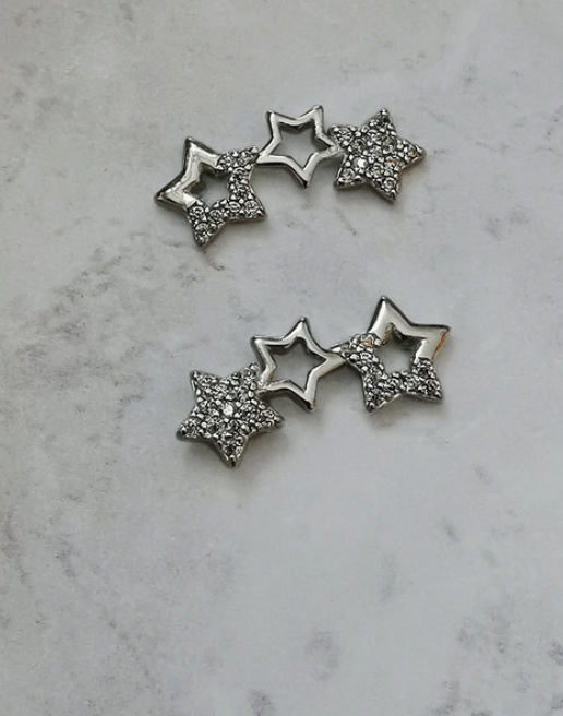 Emi Jewellery - 925 Sterling Silver Crystal Star Ear Climbers