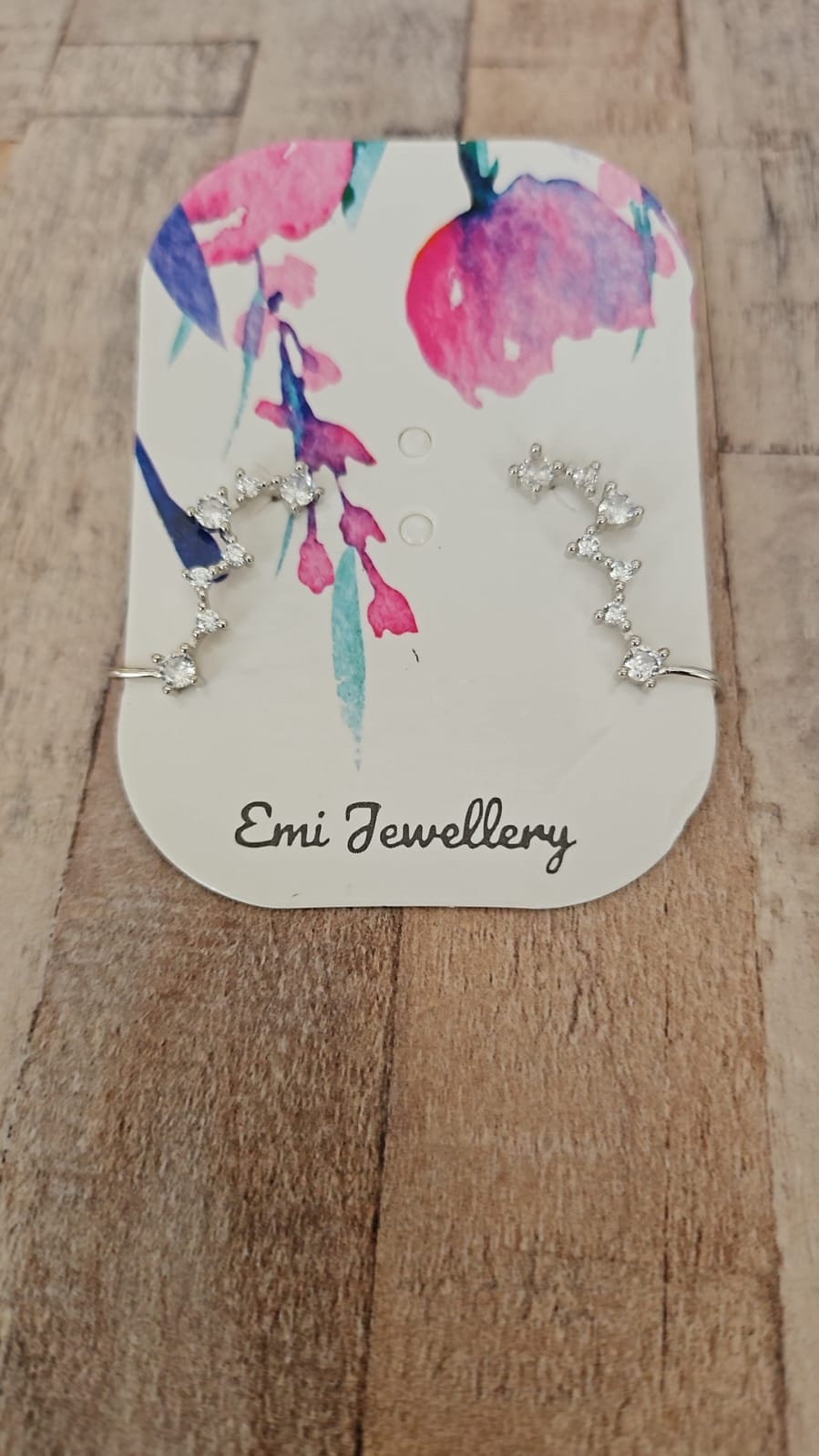 Emi Jewellery - 925 Sterling Silver Crystal Ear Climbers