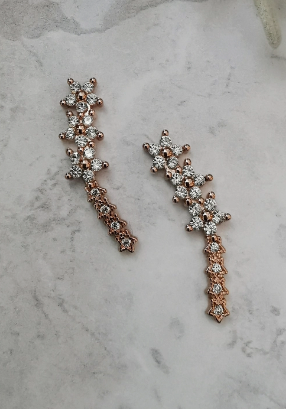 Emi Jewellery - Rose Gold Tone Star Ear Climbers