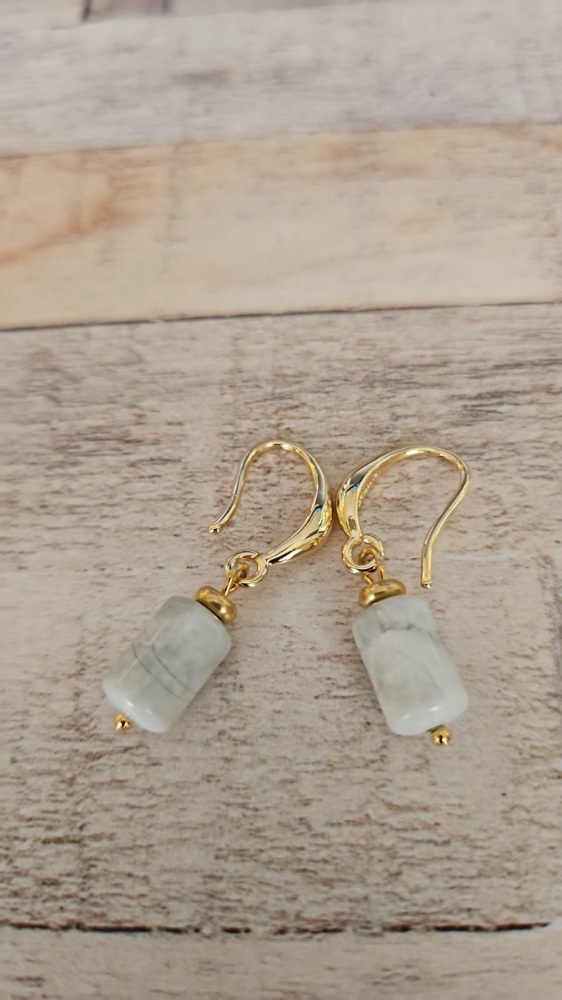 14ct Gold Plate Gold & Howlite Earrings