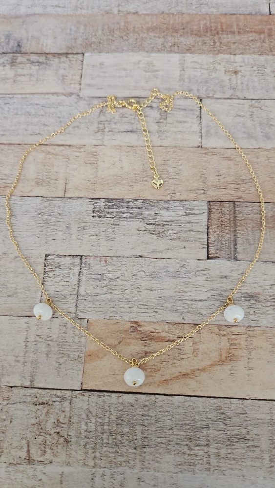 14ct Gold Plate & Quartz Necklace