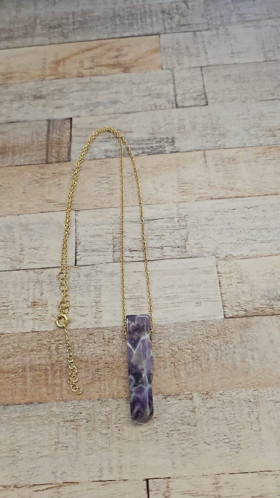 14ct Gold Plate & Amethyst Necklace