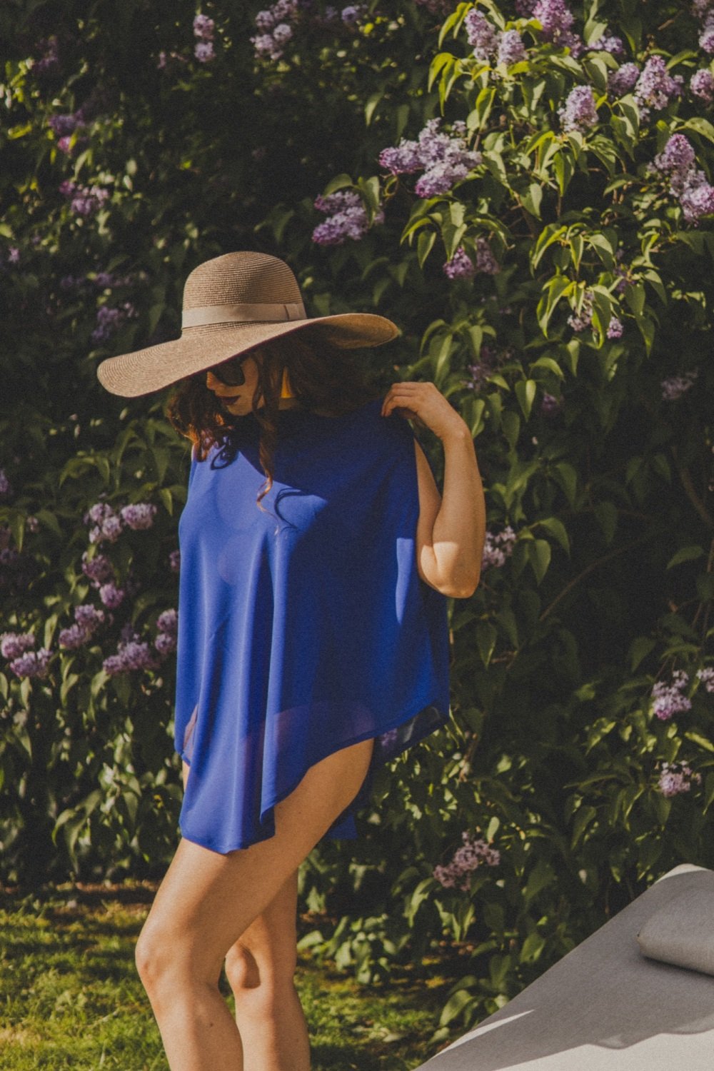 Navy Blue Viscose Beach Coverup