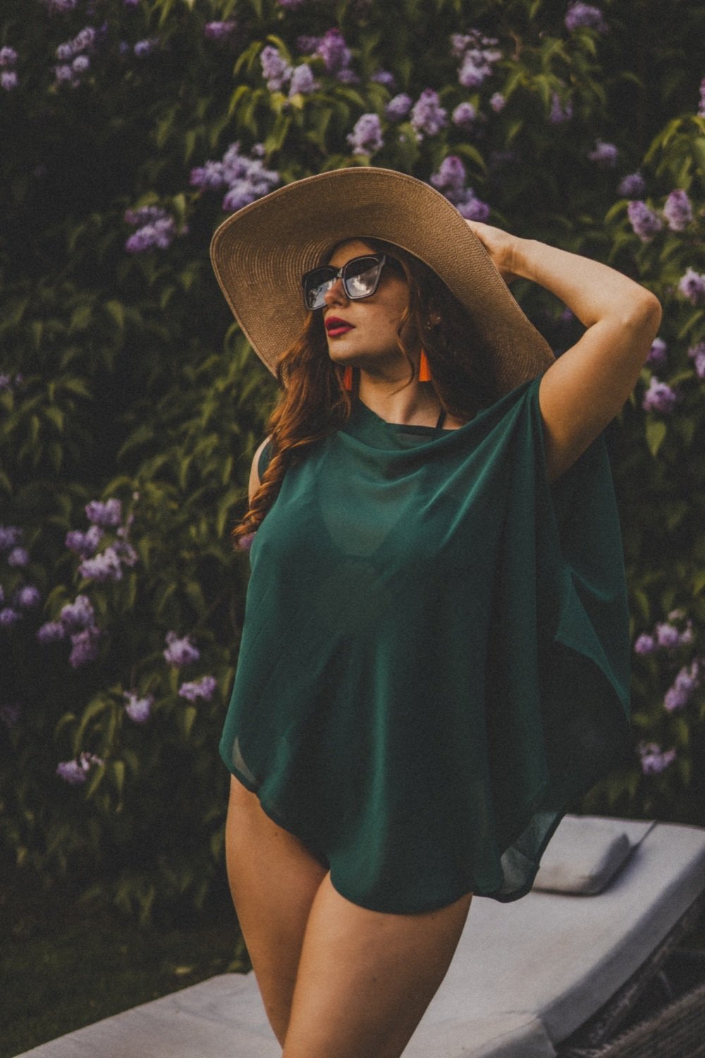 Forest Green Viscose Beach Coverup