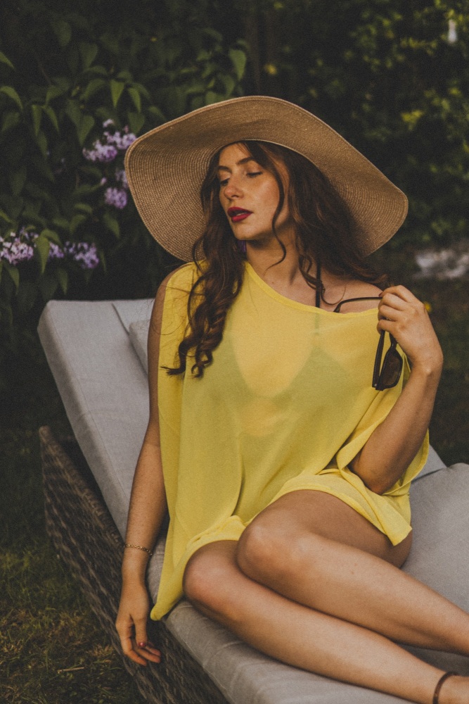Lime Yellow Viscose Beach Coverup