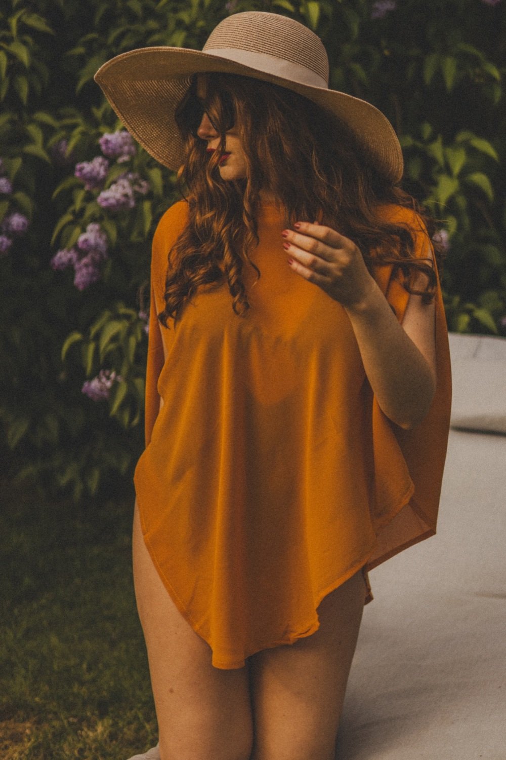 Honey Orange Viscose Beach Coverup