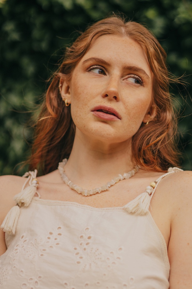 Raw Moonstone Chip Collar Necklace