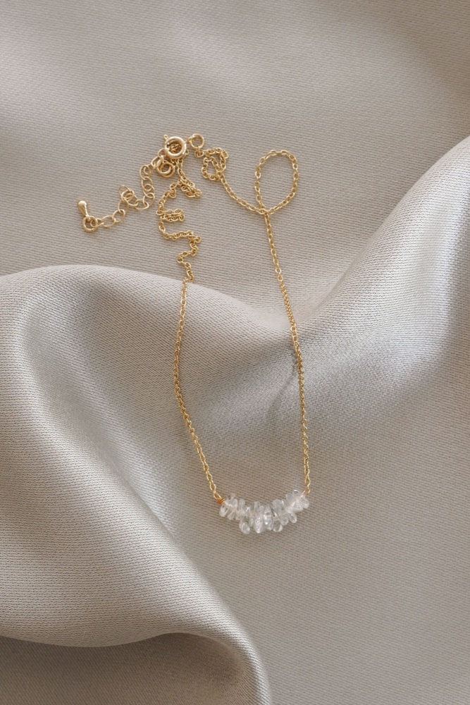 Gold Tone Quartz Necklace