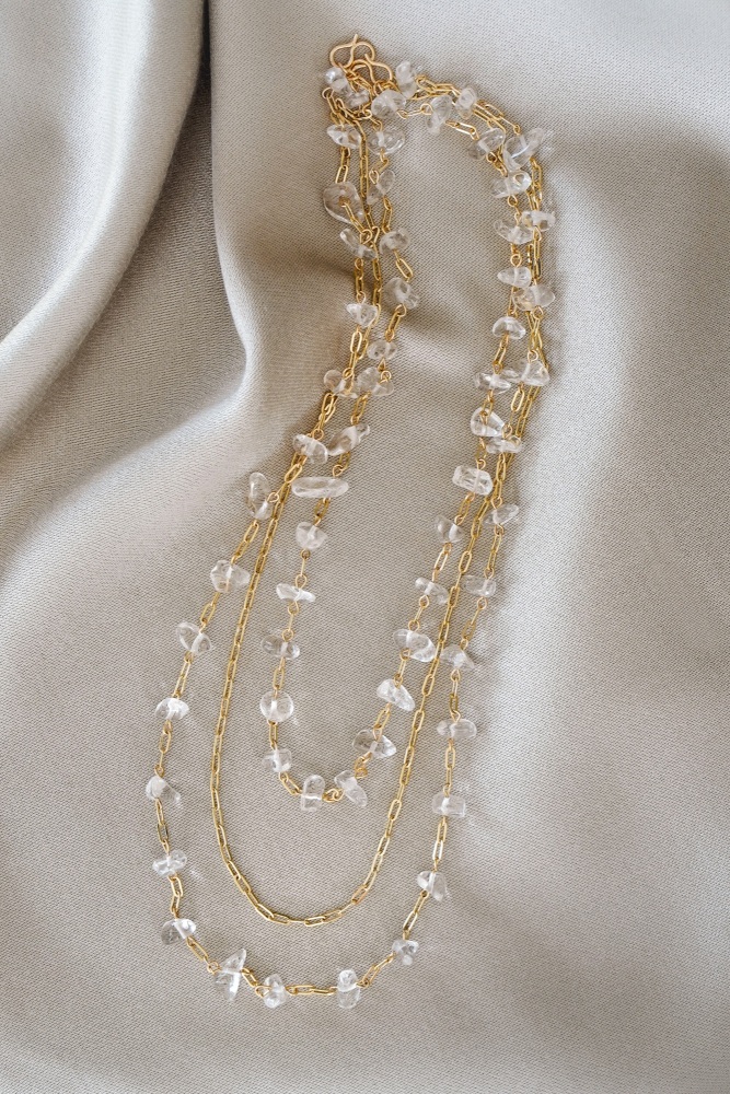 Layered Quartz Waterfall Necklace