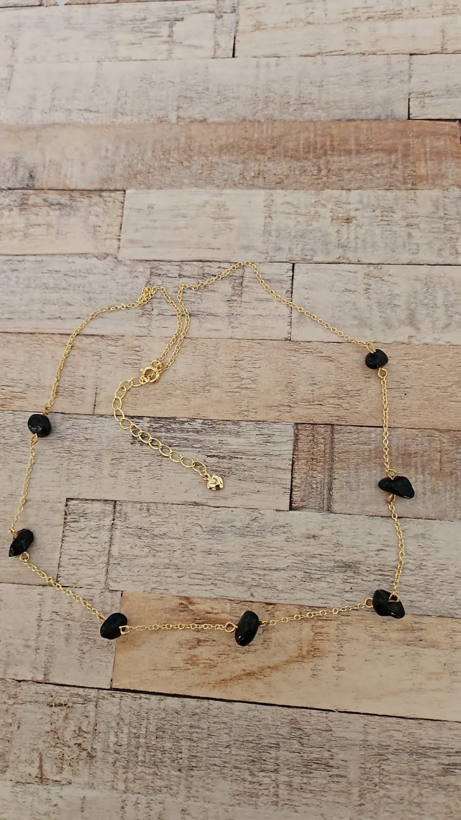 14ct Gold & Black Obsidian Necklace