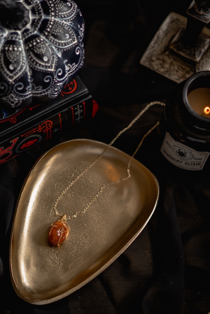 Blood Orange Aventurine Wrapped Necklace