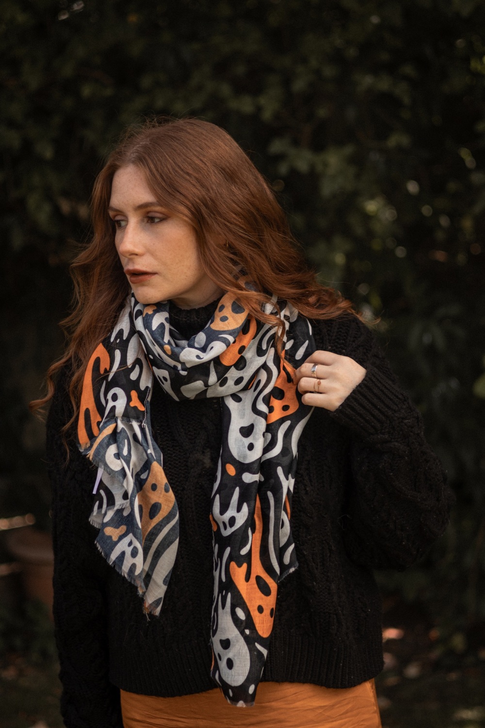 Ghosts and Ghouls Halloween Viscose Scarf