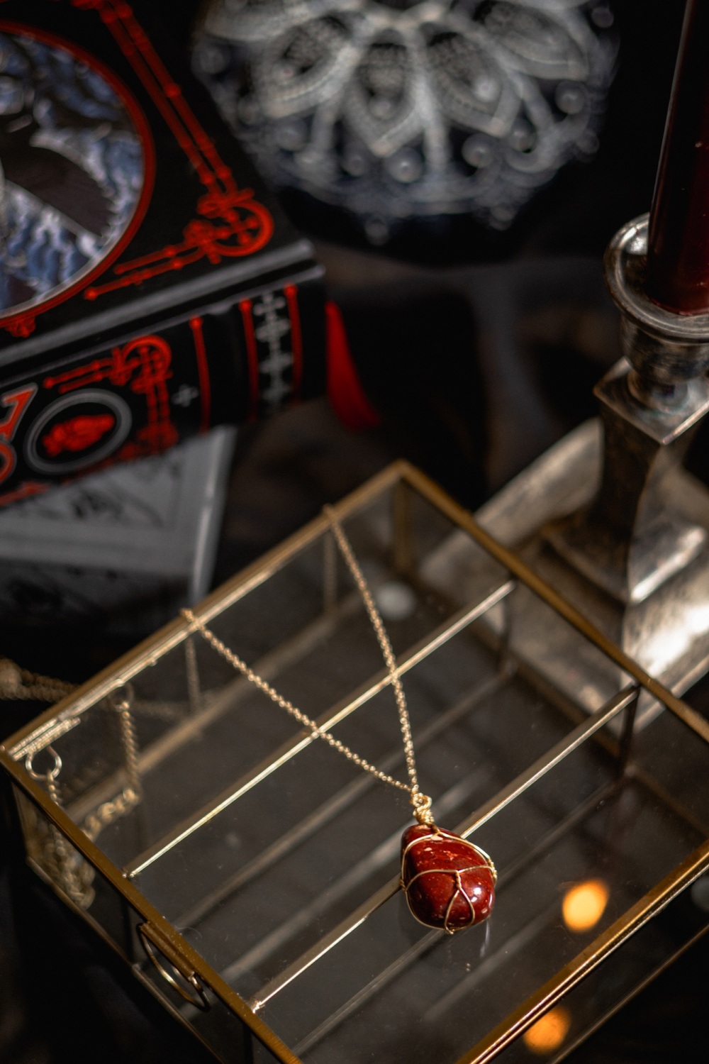 Blood Red Jasper Wrapped Necklace