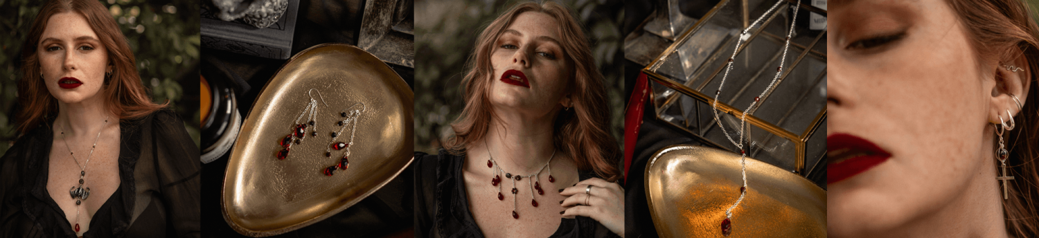 Shop Red Garnet Crystal Jewellery Collection by Xander Kostroma