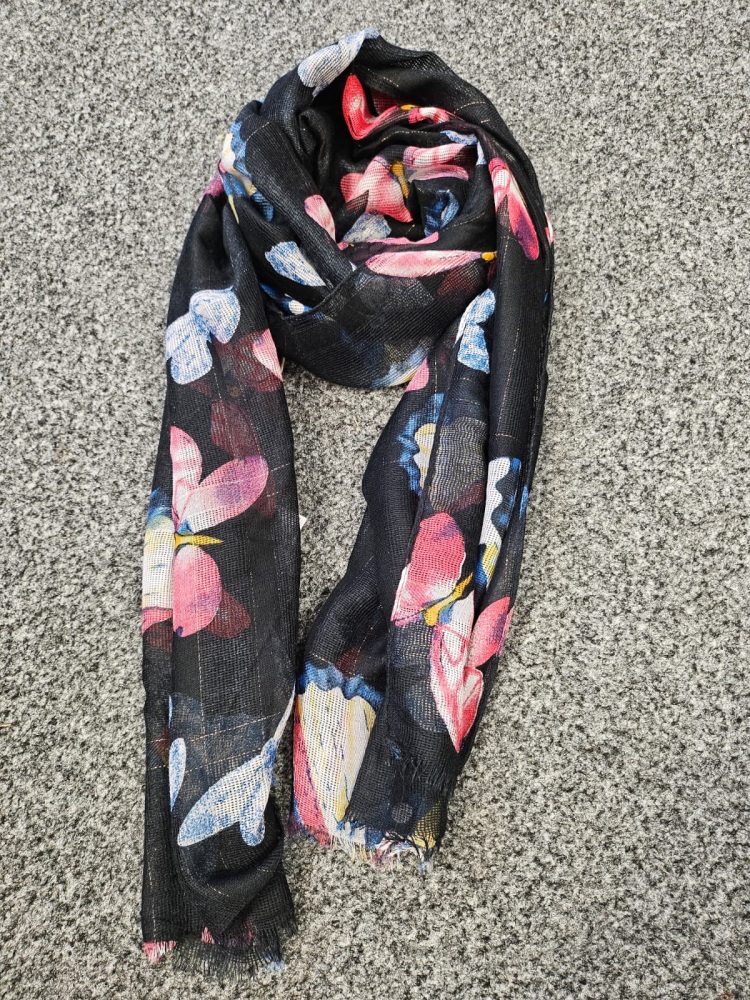 Intrigue Black Butterfly Scarf