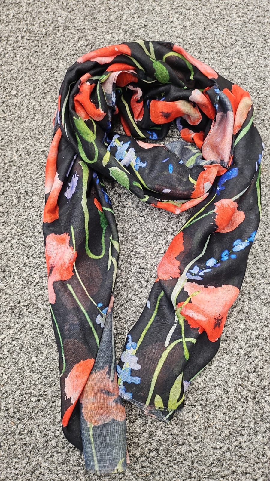 Intrigue Poppy Print Scarf