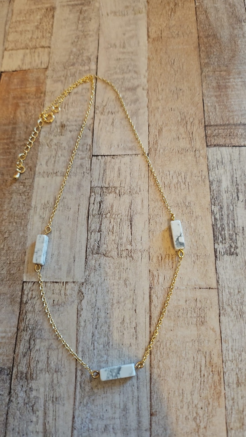 14ct Gold Plate Necklace & Howlite