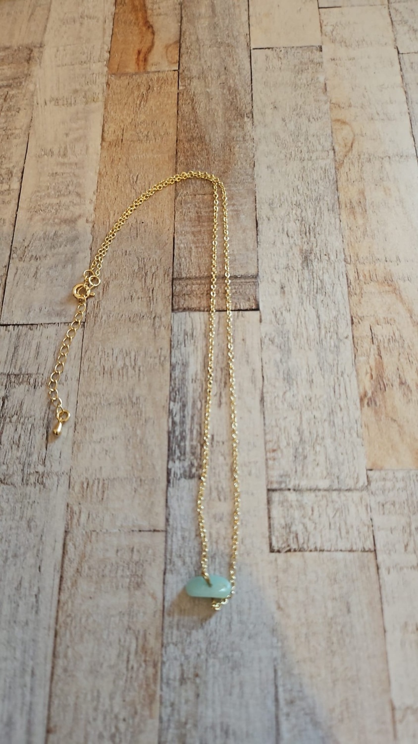 14ct Gold and Green Jade Pendant Necklace