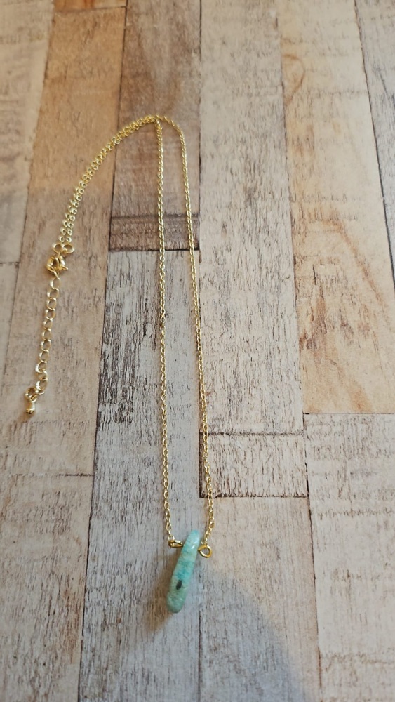 14ct Gold & Amazonite Pendant Necklace