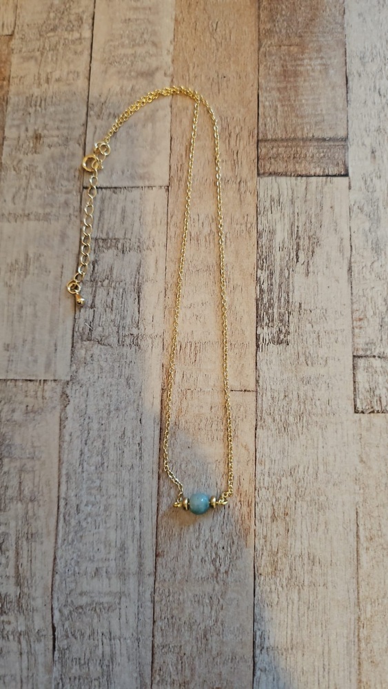 14ct Gold Plate Choker Necklace & Jade