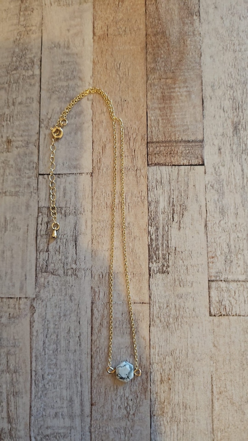 14ct Gold Plate Choker Necklace & Howlite