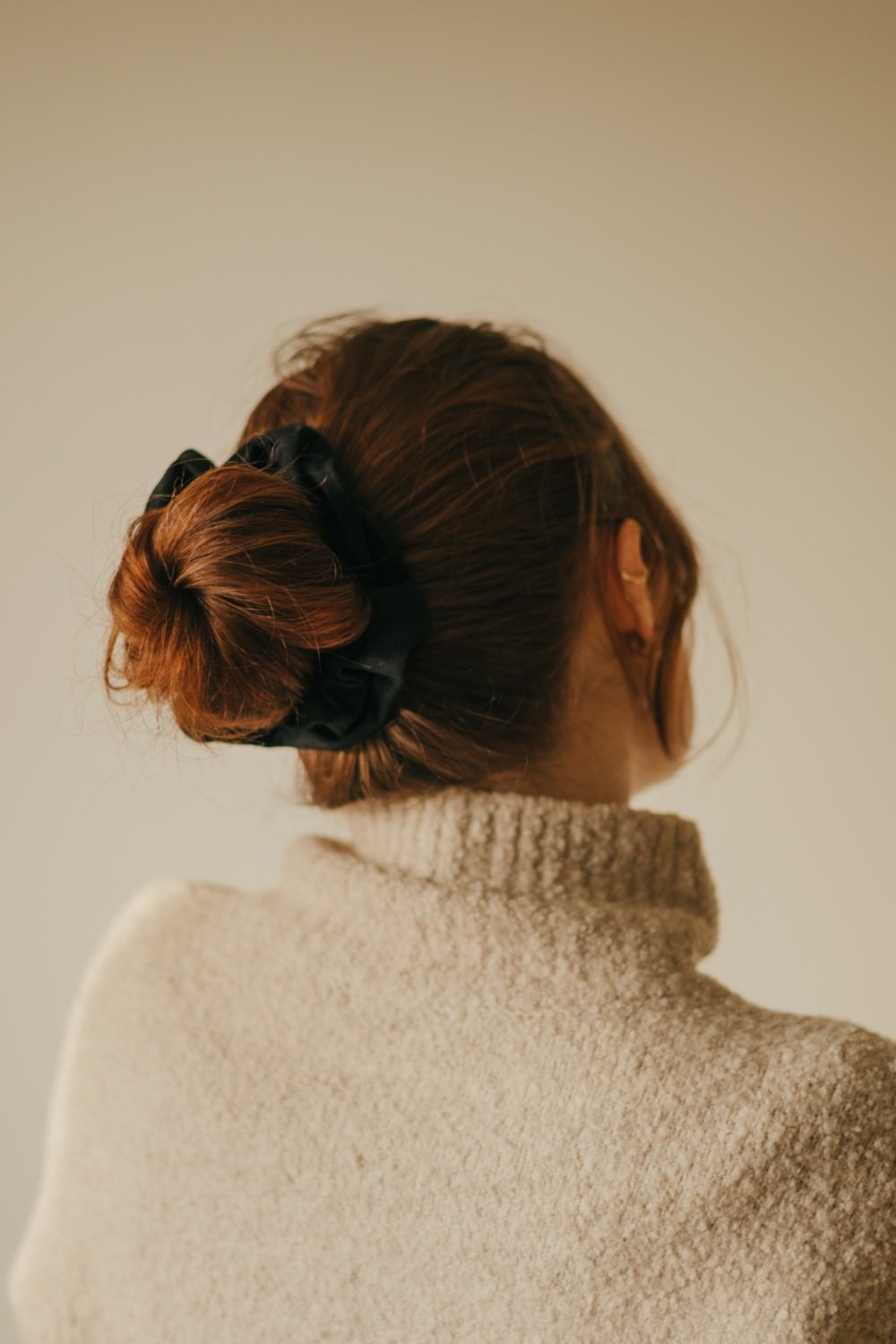 Black 100% Cotton Scrunchie