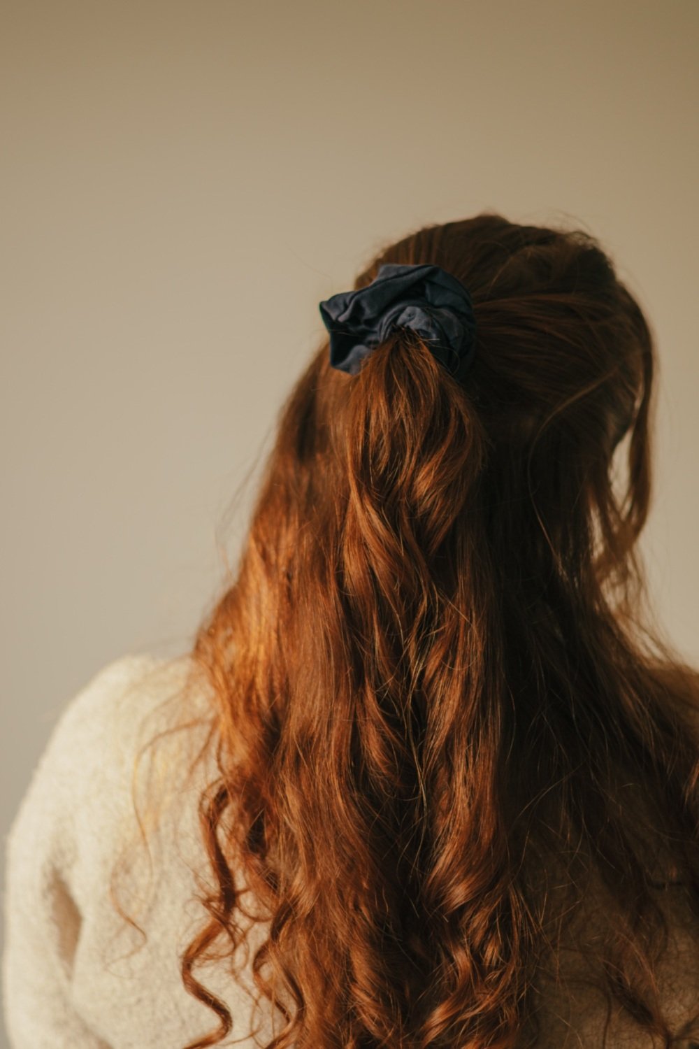 Navy Blue 100% Cotton Hair Scrunchie