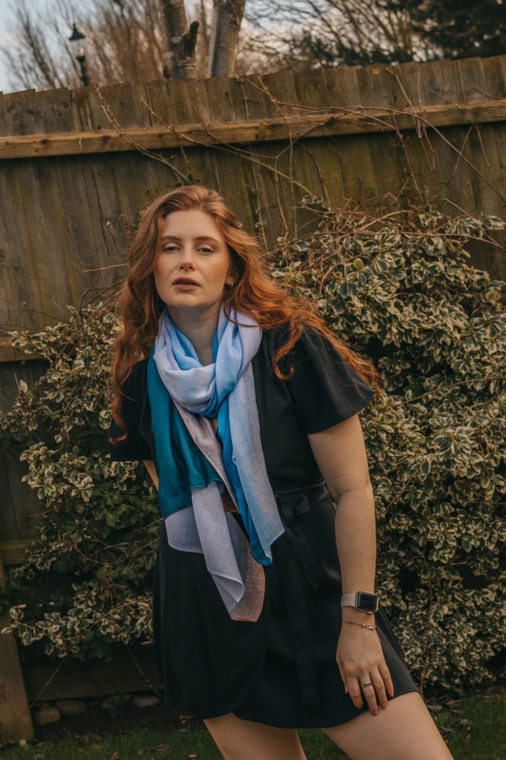 Block Stripe Dye Print Summer Scarf