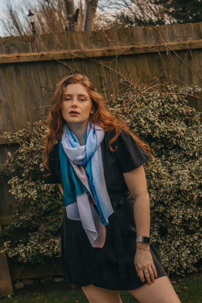 Block Stripe Dye Print Summer Scarf