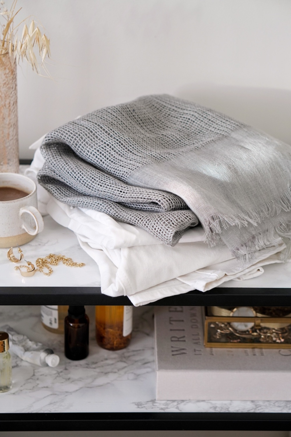 Light Grey 100% Linen Summer Pashmina Scarf