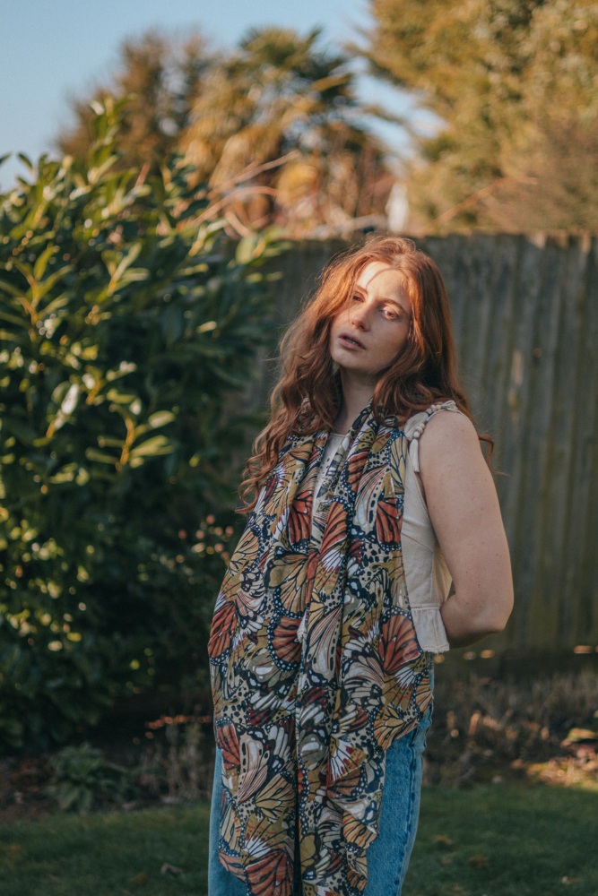Monarch Butterfly Print Scarf
