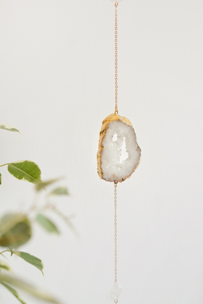 XXL Raw Quartz Crystal Window Suncatcher (120cm)