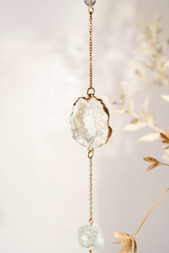 Raw Quartz Crystal Window Suncatcher