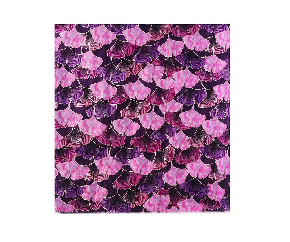 Fuchsia Pink Mix Luxurious Ginkgo Leaf Pashmina Scarf