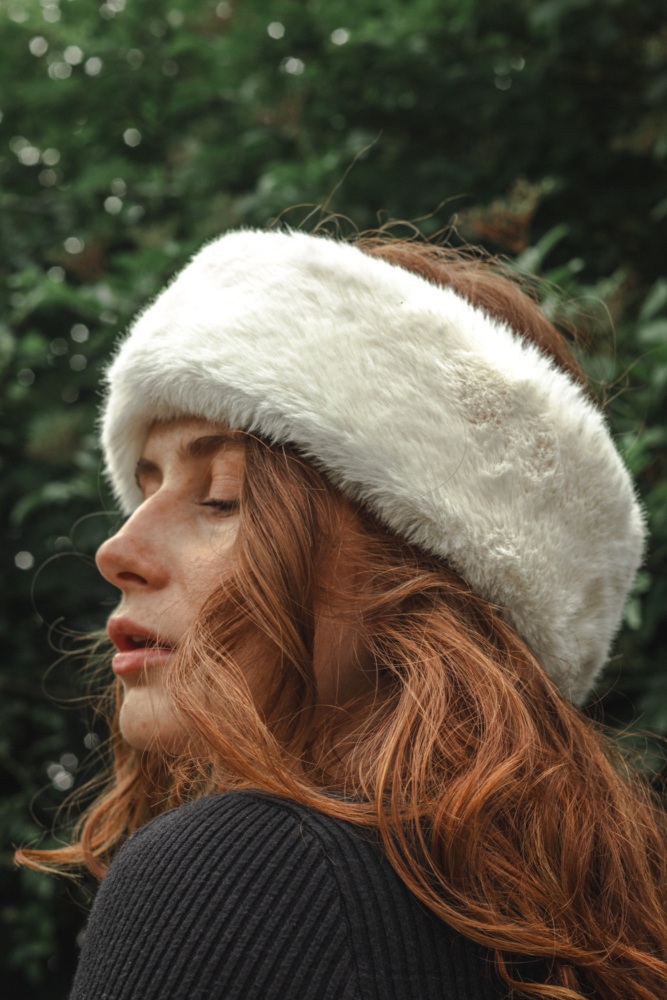 Luxe Winter Faux Fur Knit Wrap / Hat