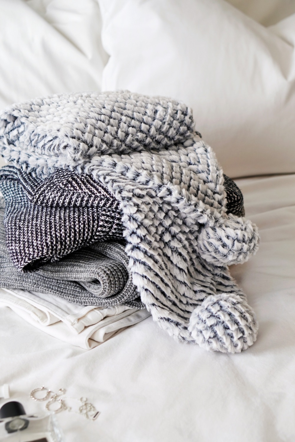 Arctic Fox Faux Fur Waffle Scarf