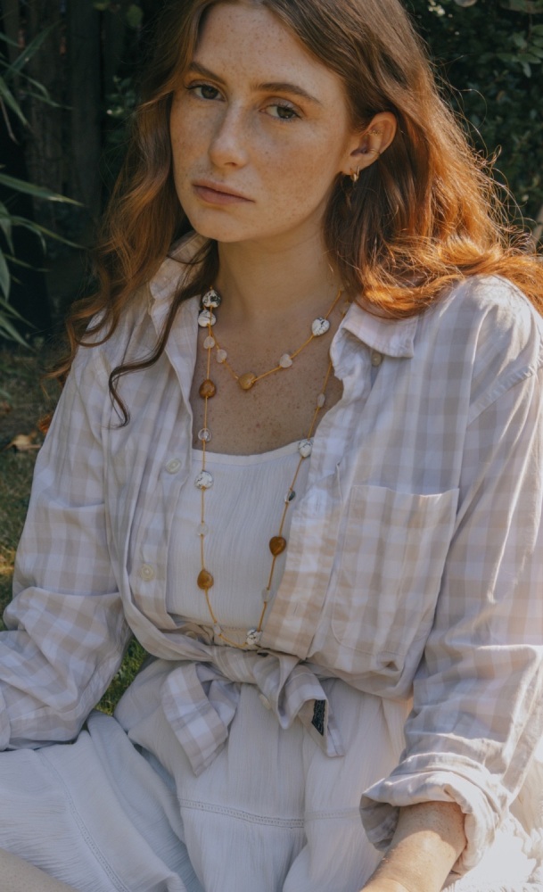 Howlite + Jade Heart Necklace