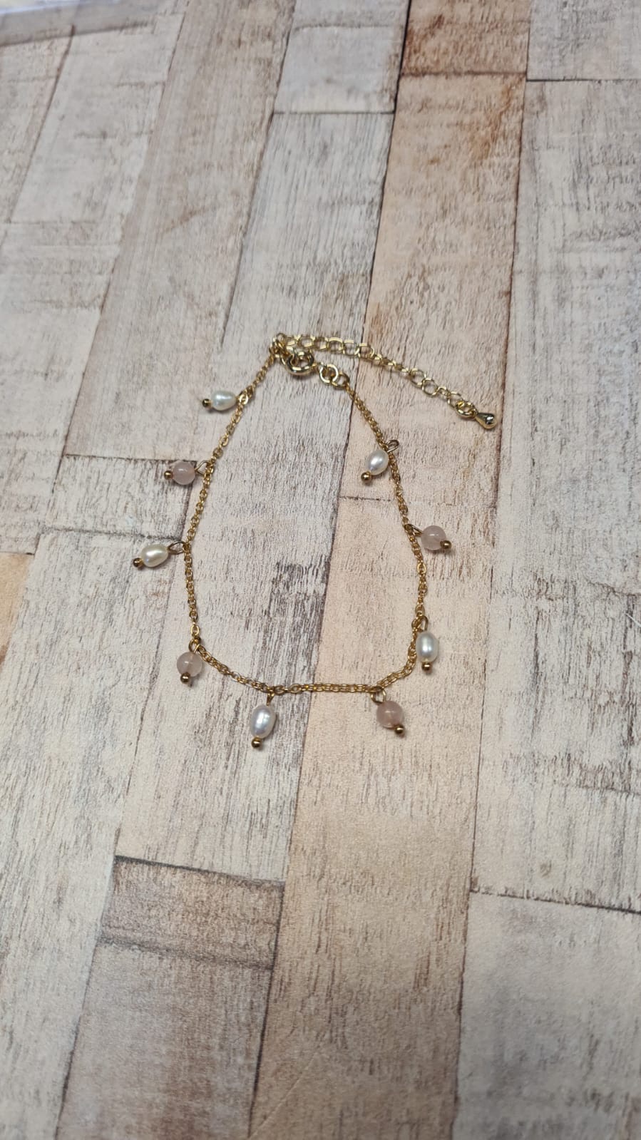 14ct Rose Quartz & Pearl Bracelet