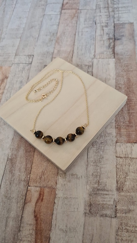 14ct Gold Tigers Eye Necklace