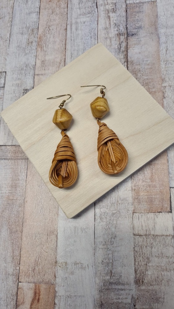 14ct Gold Plate Rattan Earrings