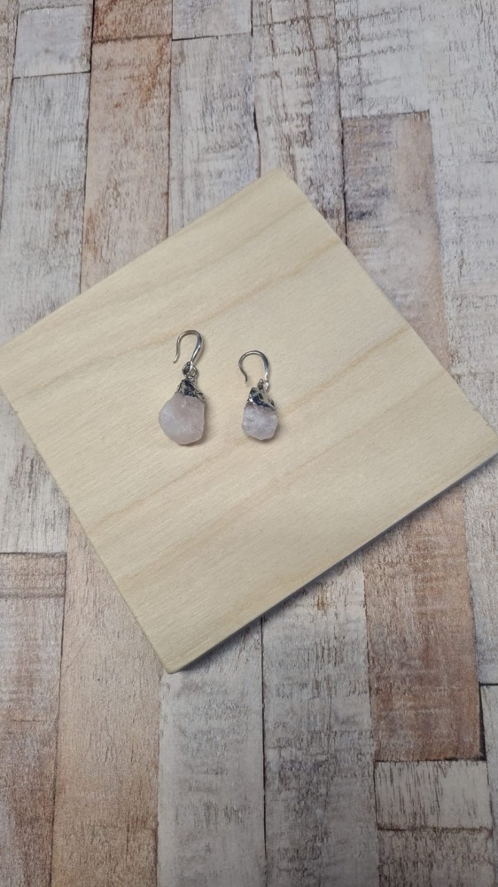 925 Sterling Silver Rose Quartz Earrings