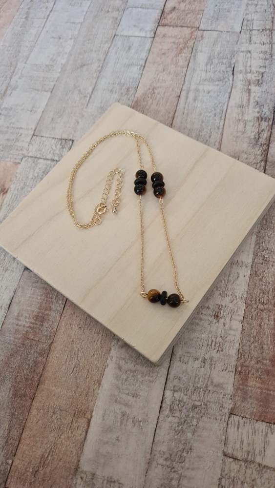 14ct Gold Plate & Tigers Eye Necklace