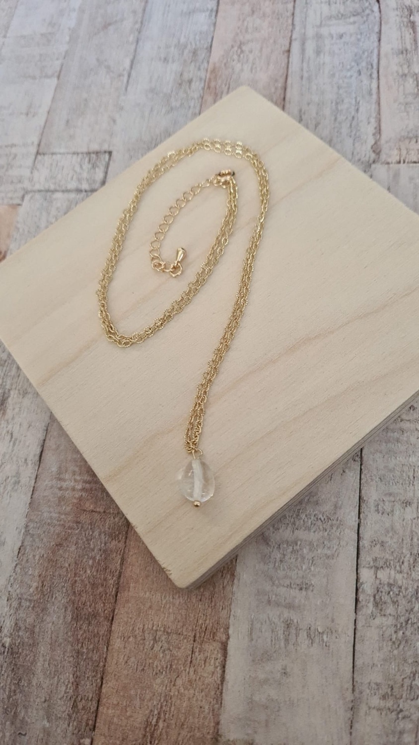 14ct Gold Plate & Quartz Necklace