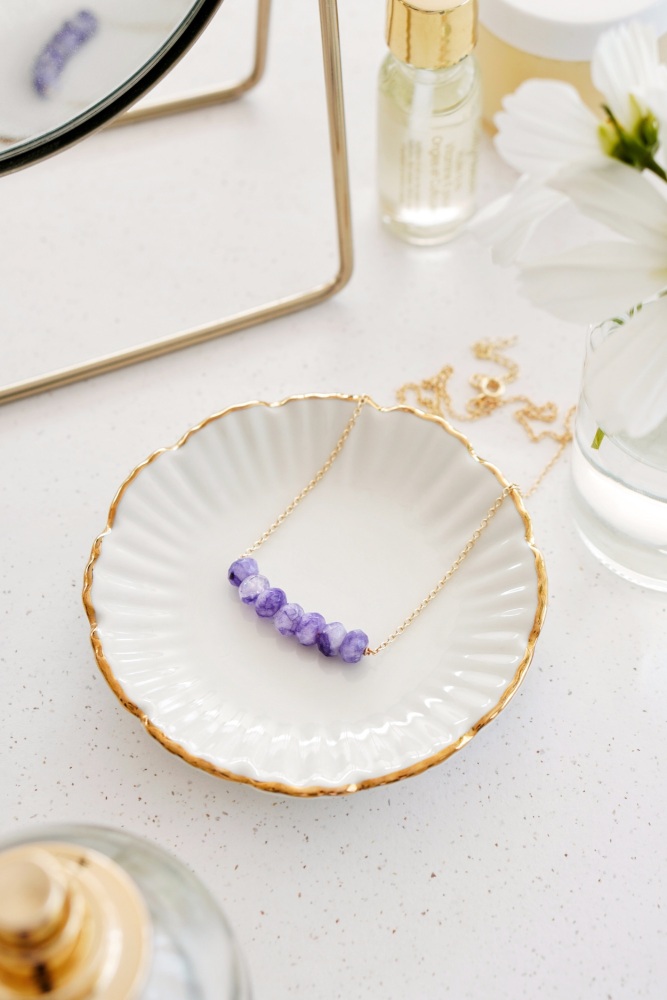 Gold Tone Amethyst Necklace