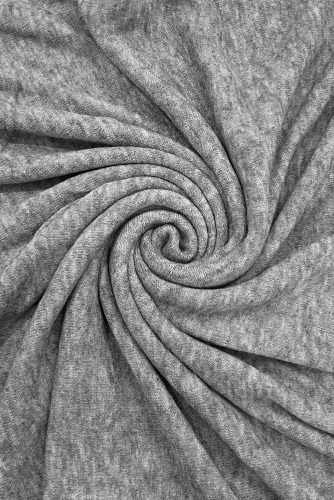 Heather Grey Wool Blend Knit Poncho